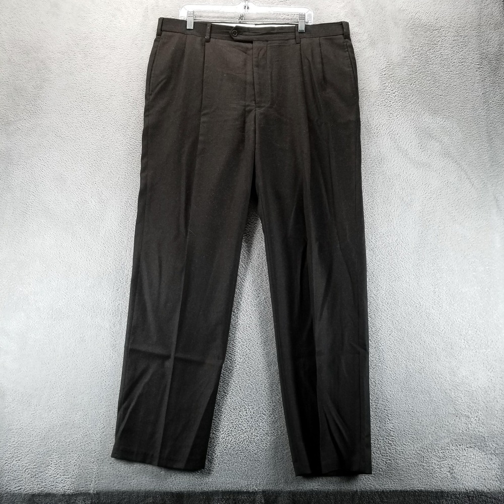Brooks Brothers Pants Mens 38x32 Brown 346 Wool Pleated Dress Straight Office